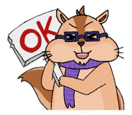 Nerdy squirrel daily life sticker #10832345
