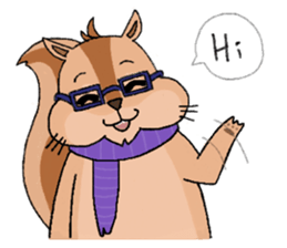 Nerdy squirrel daily life sticker #10832347