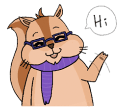 Nerdy squirrel daily life sticker #10832347