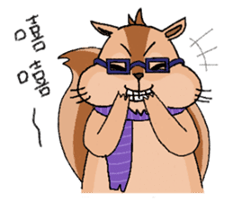 Nerdy squirrel daily life sticker #10832350