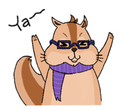 Nerdy squirrel daily life sticker #10832351