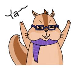 Nerdy squirrel daily life sticker #10832351