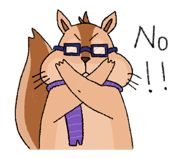 Nerdy squirrel daily life sticker #10832352