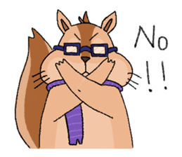 Nerdy squirrel daily life sticker #10832352