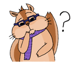 Nerdy squirrel daily life sticker #10832357