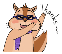 Nerdy squirrel daily life sticker #10832360