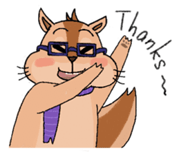Nerdy squirrel daily life sticker #10832360