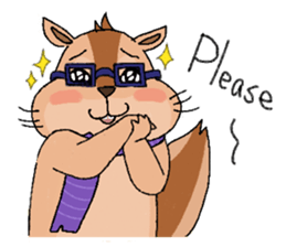 Nerdy squirrel daily life sticker #10832361