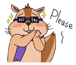 Nerdy squirrel daily life sticker #10832361