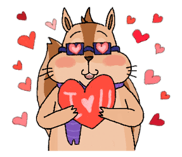 Nerdy squirrel daily life sticker #10832365