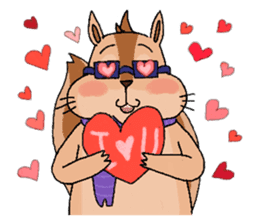 Nerdy squirrel daily life sticker #10832365