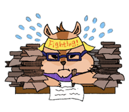 Nerdy squirrel daily life sticker #10832367