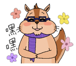 Nerdy squirrel daily life sticker #10832371