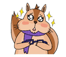 Nerdy squirrel daily life sticker #10832376