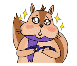 Nerdy squirrel daily life sticker #10832376