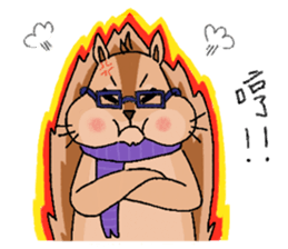 Nerdy squirrel daily life sticker #10832379