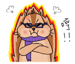 Nerdy squirrel daily life sticker #10832379