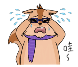 Nerdy squirrel daily life sticker #10832381