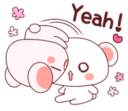 Fluffy Bear Shout the love! pinky! sticker #10834706