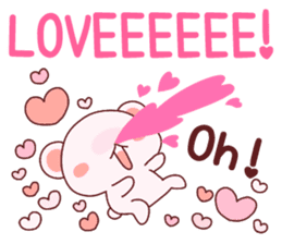 Fluffy Bear Shout the love! pinky! sticker #10834714