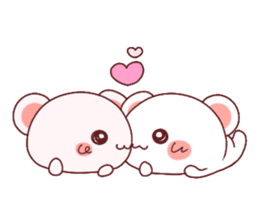 Fluffy Bear Shout the love! pinky! sticker #10834719