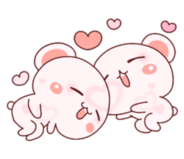 Fluffy Bear Shout the love! pinky! sticker #10834724