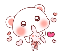 Fluffy Bear Shout the love! pinky! sticker #10834726