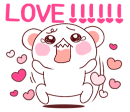 Fluffy Bear Shout the love! pinky! sticker #10834729