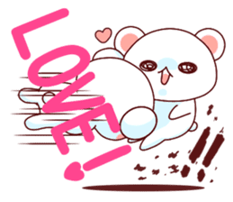 Fluffy Bear Shout the love! pinky! sticker #10834730