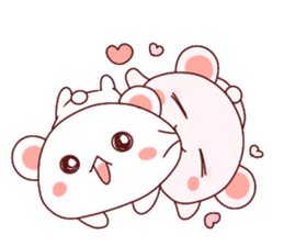 Fluffy Bear Shout the love! pinky! sticker #10834738