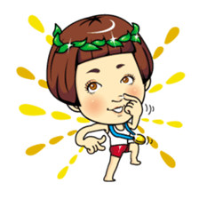 Changing clothes Momo-chan 5 sticker #10838569