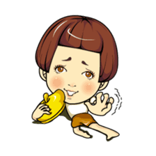 Changing clothes Momo-chan 5 sticker #10838573