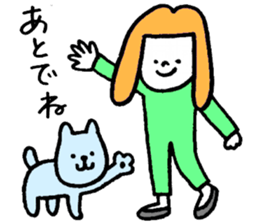 GIRL and DOG TAAALK sticker #10839507