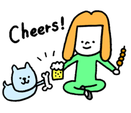 GIRL and DOG TAAALK sticker #10839527