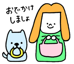 GIRL and DOG TAAALK sticker #10839530