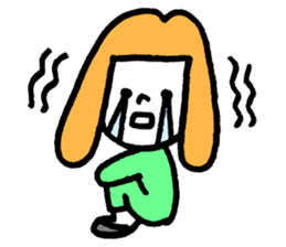 GIRL and DOG TAAALK sticker #10839535