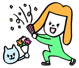 GIRL and DOG TAAALK sticker #10839542