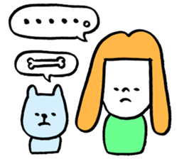 GIRL and DOG TAAALK sticker #10839543