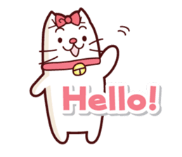 white cute cat English ver. sticker #10841664