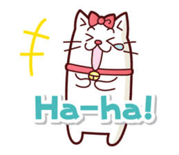 white cute cat English ver. sticker #10841665