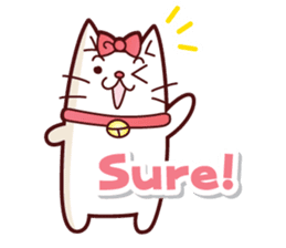 white cute cat English ver. sticker #10841674