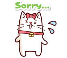 white cute cat English ver. sticker #10841679