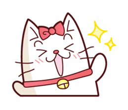 white cute cat English ver. sticker #10841680
