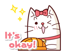 white cute cat English ver. sticker #10841683