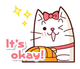 white cute cat English ver. sticker #10841683