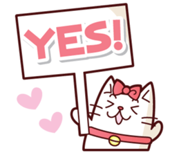 white cute cat English ver. sticker #10841686