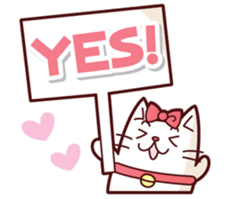 white cute cat English ver. sticker #10841686