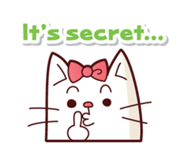 white cute cat English ver. sticker #10841692
