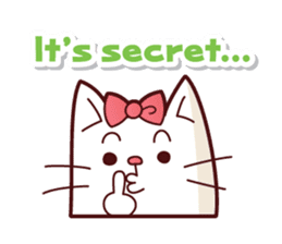 white cute cat English ver. sticker #10841692