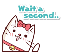 white cute cat English ver. sticker #10841695